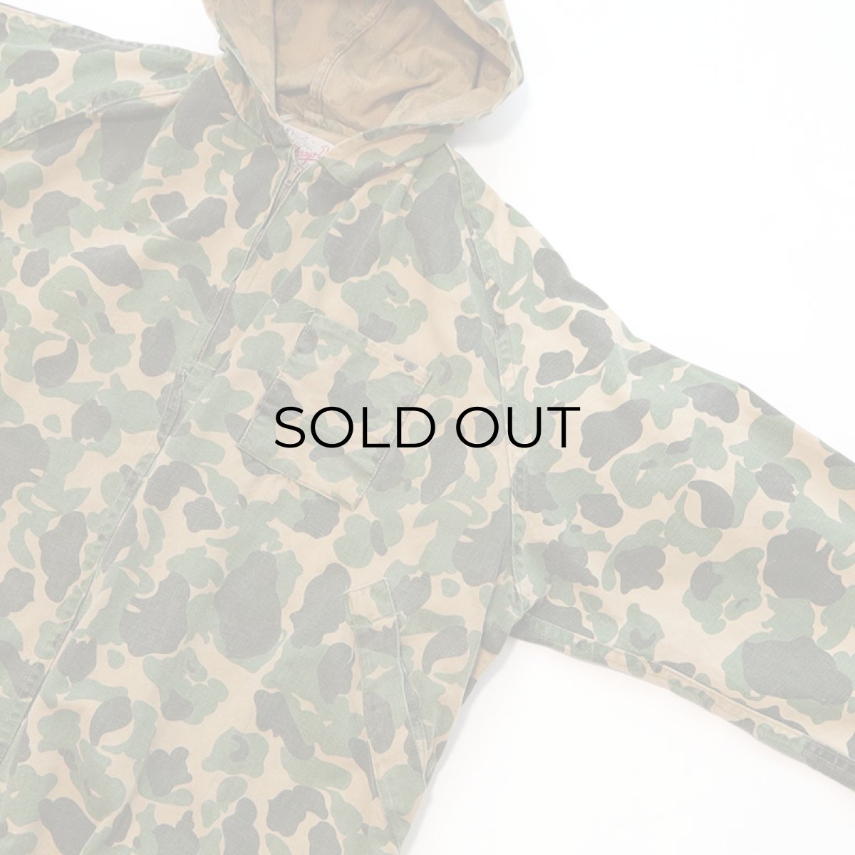 画像3: 〜50's Always-Dri COTTON DUCK HUNTER CAMOUFLAGE HALF ZIP HOODED PULLOVER HUNTING SMOCK (3)