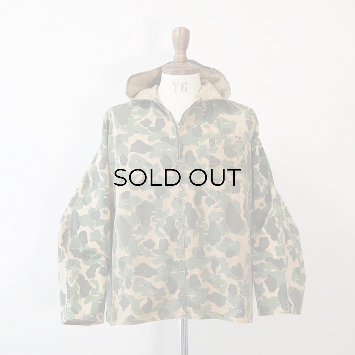 画像12: 〜50's Always-Dri COTTON DUCK HUNTER CAMOUFLAGE HALF ZIP HOODED PULLOVER HUNTING SMOCK (12)