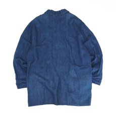 画像2: ELISABETH INDIGO LINEN OVER JACKET (2)