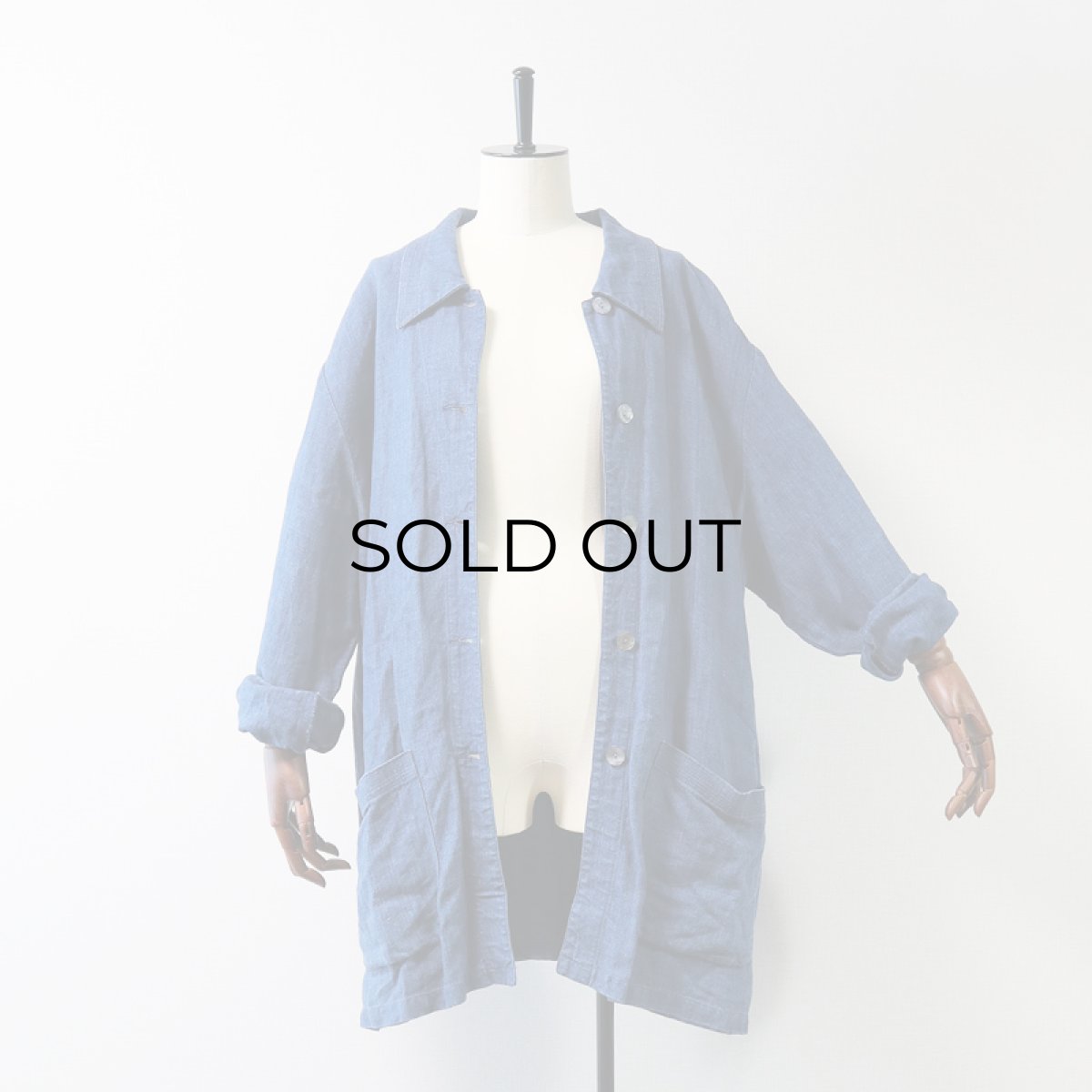 画像8: ELISABETH INDIGO LINEN OVER JACKET (8)