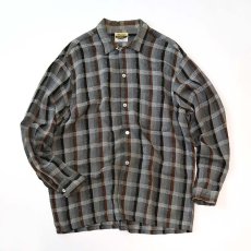 画像1: 50's-60's Pennleigh GRANELLA RAYON CHECK BOX SHIRT (1)