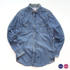 画像1: 50's LEVI'S "SHORTHORN TAG" COTTON DENIM FULL SNAP WESTERN SHIRT (1)