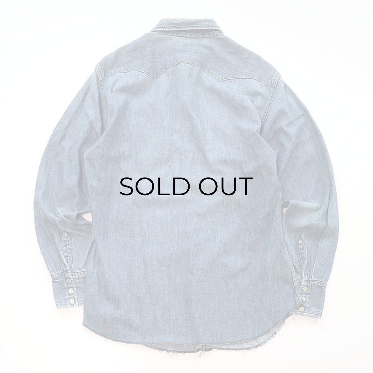 画像3: 50's LEVI'S "SHORTHORN TAG" COTTON DENIM FULL SNAP WESTERN SHIRT (3)