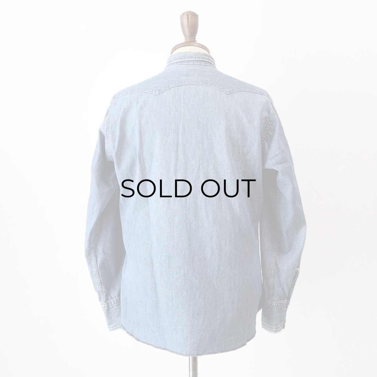 画像16: 50's LEVI'S "SHORTHORN TAG" COTTON DENIM FULL SNAP WESTERN SHIRT (16)