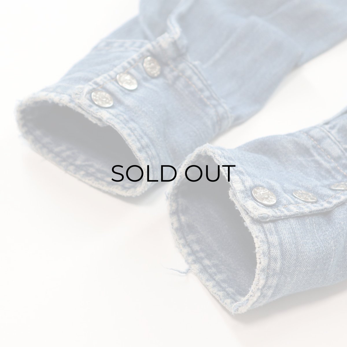 画像12: 50's LEVI'S "SHORTHORN TAG" COTTON DENIM FULL SNAP WESTERN SHIRT (12)