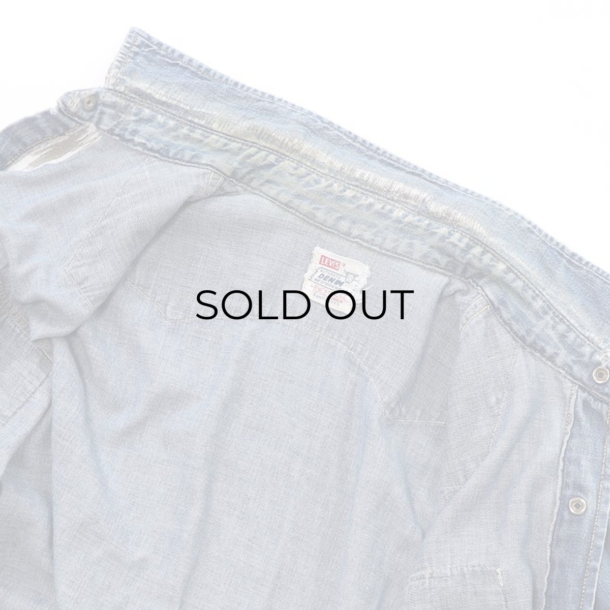 画像11: 50's LEVI'S "SHORTHORN TAG" COTTON DENIM FULL SNAP WESTERN SHIRT (11)
