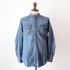 画像14: 50's LEVI'S "SHORTHORN TAG" COTTON DENIM FULL SNAP WESTERN SHIRT (14)
