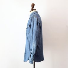 画像15: 50's LEVI'S "SHORTHORN TAG" COTTON DENIM FULL SNAP WESTERN SHIRT (15)