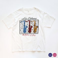 画像1: 80's UNKNOWN BRAND COTTON PRINT S/S TEE "New Orleans Birthplace of Jazz" (1)