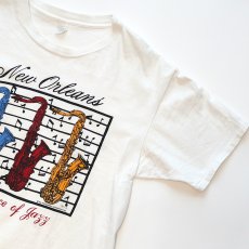 画像3: 80's UNKNOWN BRAND COTTON PRINT S/S TEE "New Orleans Birthplace of Jazz" (3)