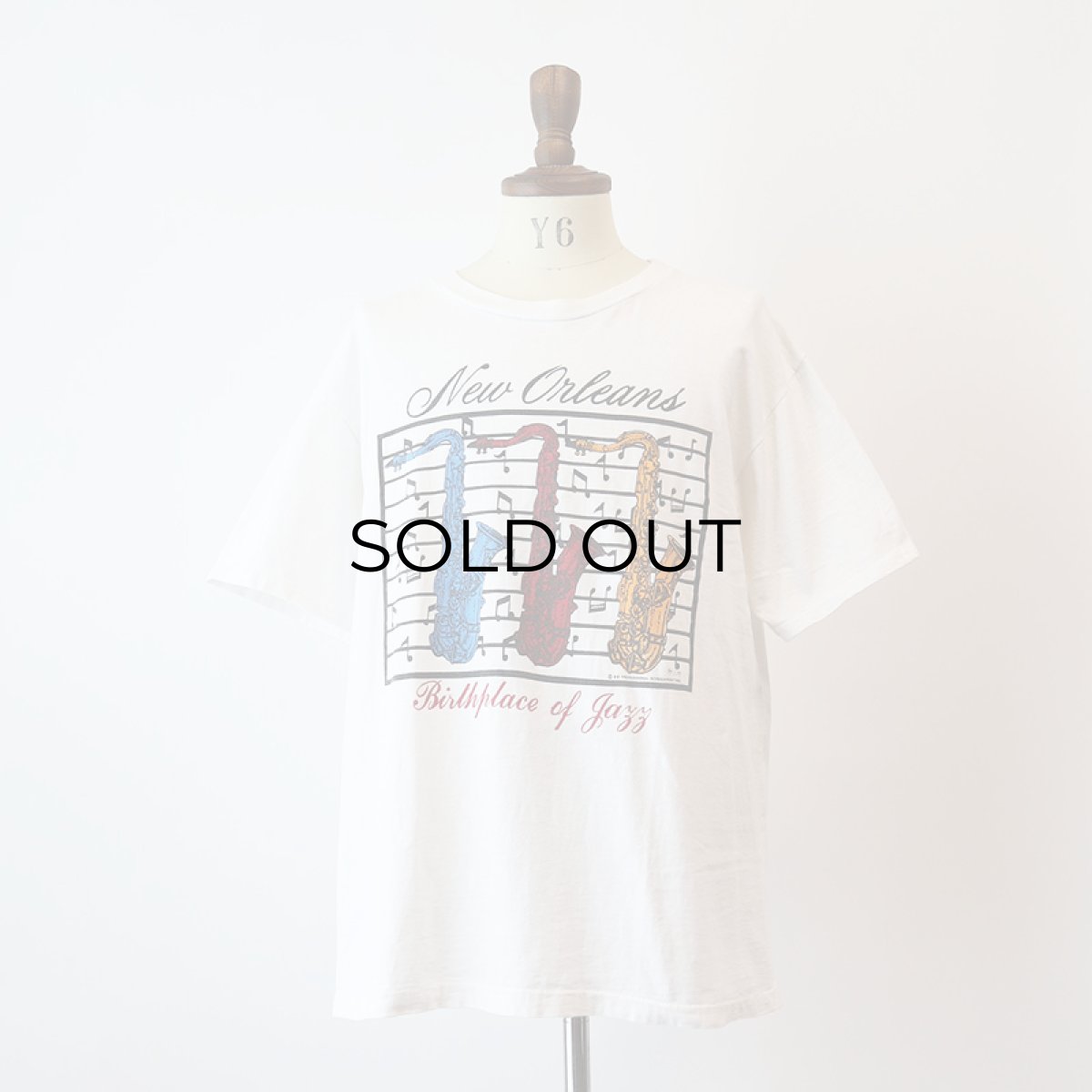 画像9: 80's UNKNOWN BRAND COTTON PRINT S/S TEE "New Orleans Birthplace of Jazz" (9)