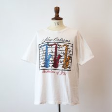 画像9: 80's UNKNOWN BRAND COTTON PRINT S/S TEE "New Orleans Birthplace of Jazz" (9)