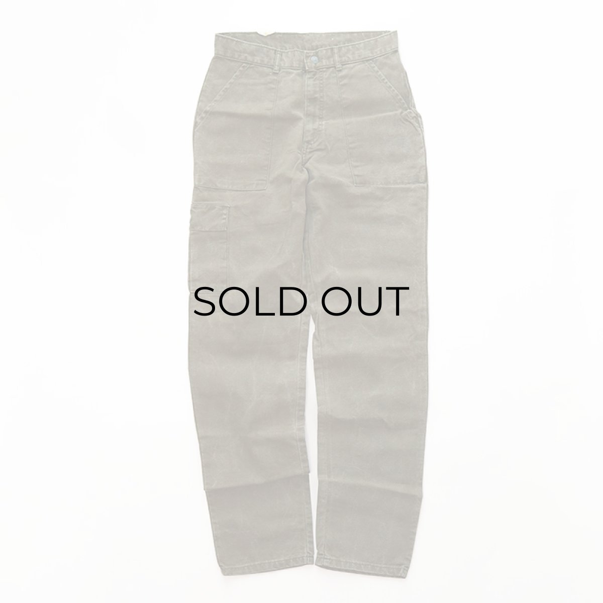 画像2: 〜80's Lee COTTON CANVAS BAKER style CARGO PANTS "ONE WASHED"【表記 W31 x L34 】 (2)