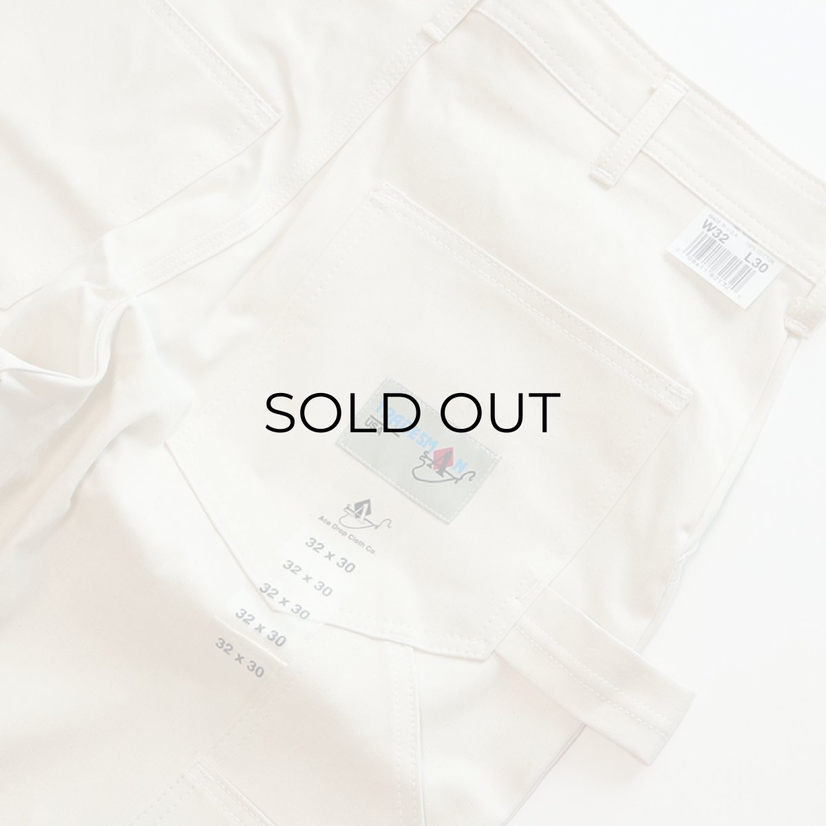 画像7: 【NEW】Ace Drop Cloth Co. "TRADESMAN" UNBLEACHED COTTON TWILL PAINTER PANTS 【W30, W32】 (7)
