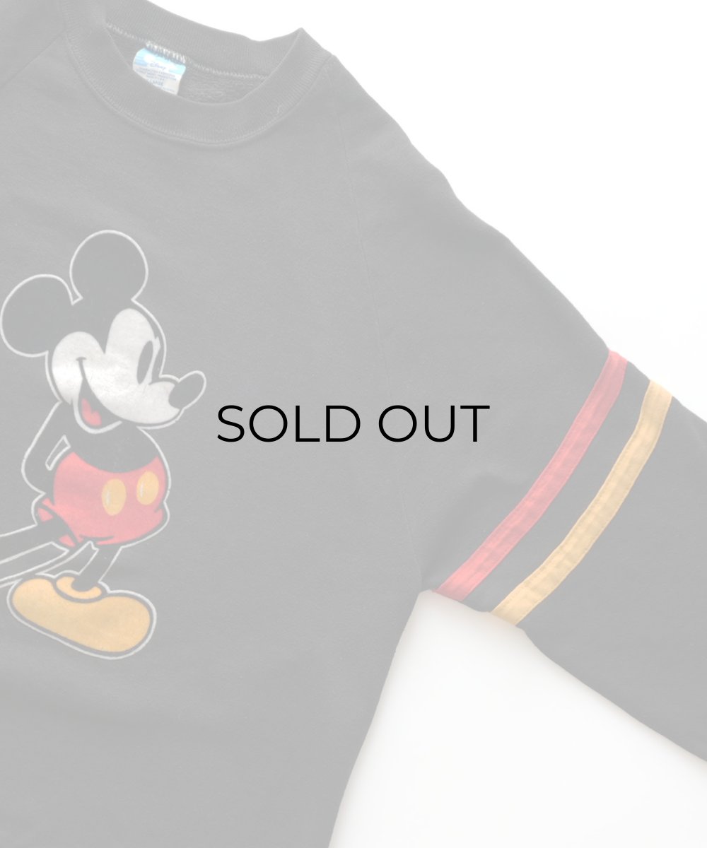 画像3: 80's Disney CHARACTER FASHIONS "MICKEY" FLOCK PRINT CREW NECK SWEAT "MADE IN USA" (3)