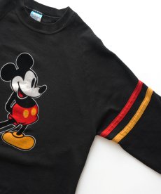 画像3: 80's Disney CHARACTER FASHIONS "MICKEY" FLOCK PRINT CREW NECK SWEAT "MADE IN USA" (3)