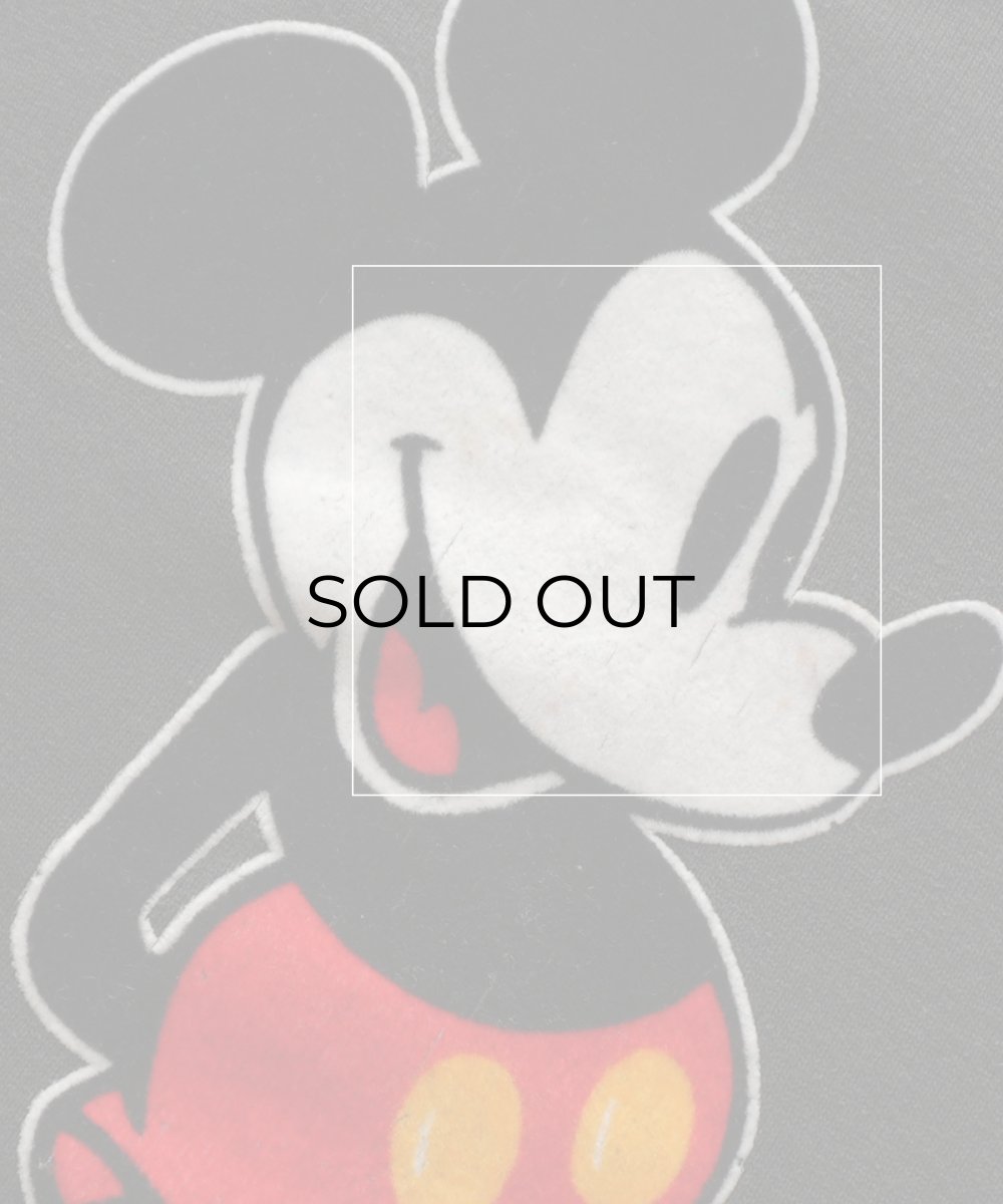画像9: 80's Disney CHARACTER FASHIONS "MICKEY" FLOCK PRINT CREW NECK SWEAT "MADE IN USA" (9)
