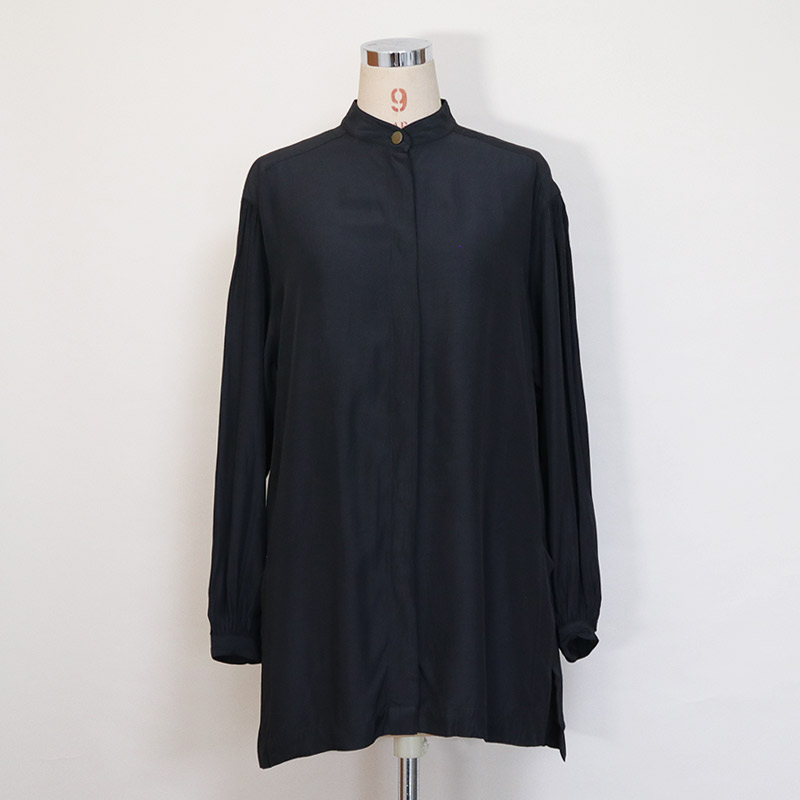 Vintage used stand collar shirts / Black