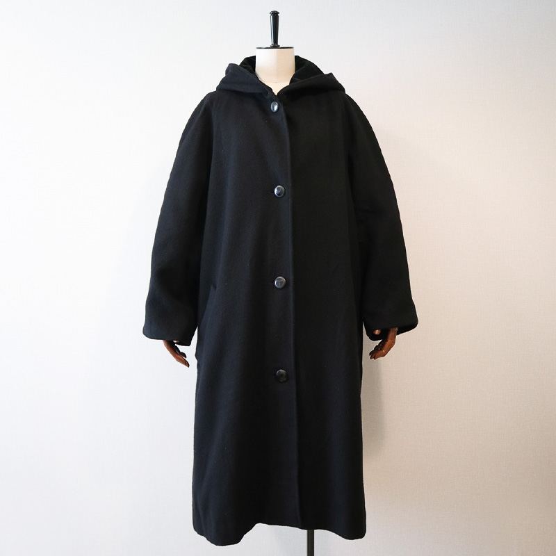 80's KRISTEN BLAKE WOOL HOODED COAT,Ladies レディース